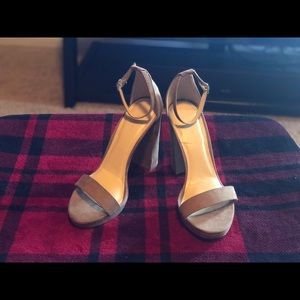 Tan platform heels